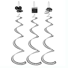 Filmstrip Whirls Hanging Decoration - 30 Inches / 76cm - Pack of 3