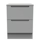 image 1 of Lucca 2 Drawer Compact Bedside Cabinet in Dusk Grey (Ready Assembled) | Grey | Dusk Grey