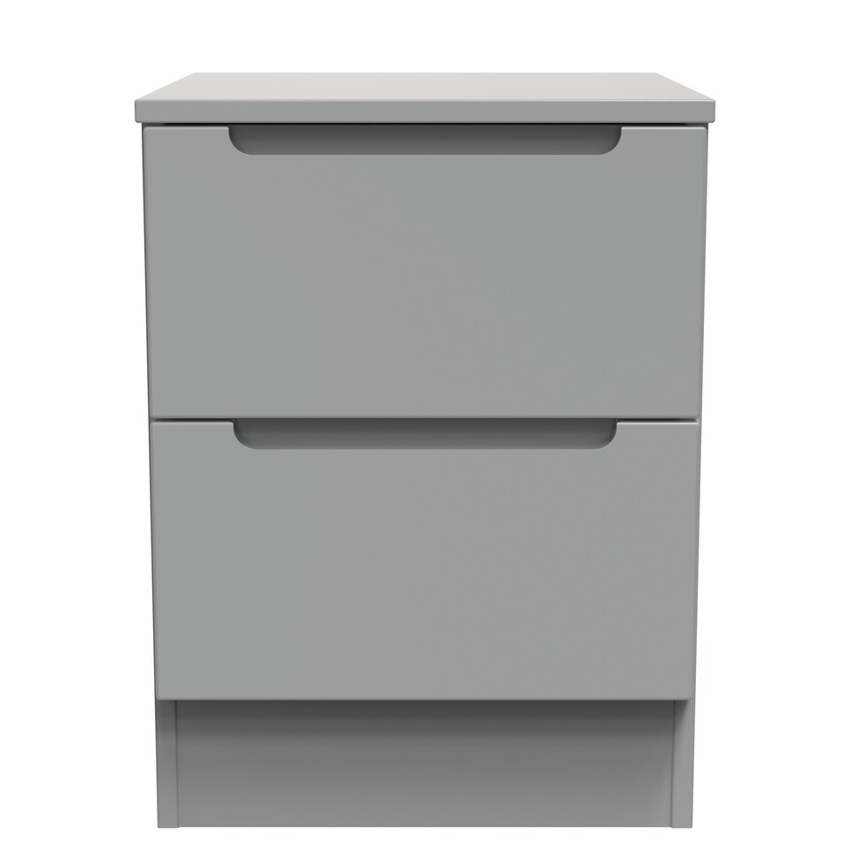 image 1 of Lucca 2 Drawer Compact Bedside Cabinet in Dusk Grey (Ready Assembled) | Grey | Dusk Grey