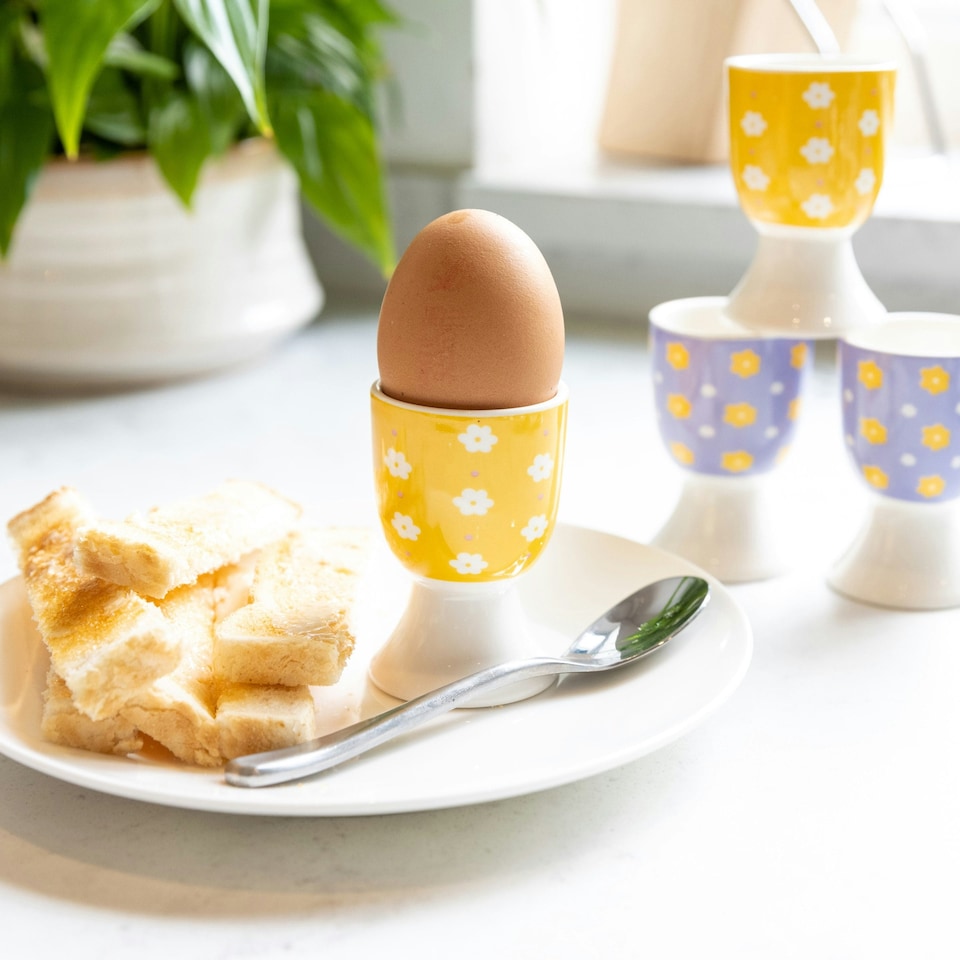 image 1 of KitchenCraft Egg Cup Set Multicolour Floral 4 Piece