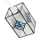 image 3 of Traditional Clear Glass Tiffany Style Pendant Shade with Purple Panels