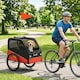 image 2 of PawHut Dog Bike Trailer for Small & Medium Pets with 20" Rubber Wheels, Red