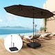 image 1 of Outsunny Garden Parasol Base with Adjustable Wheels and Handle, Garden Sun Umbrella Base Parasol Stand, Filled Up to 55kg with Stand, 45kg with Water for 35, 38, 48 mm Poles, Black