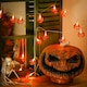 image 4 of Living and Home Halloween Smiley Pumpkin LED String Lights Party Decor