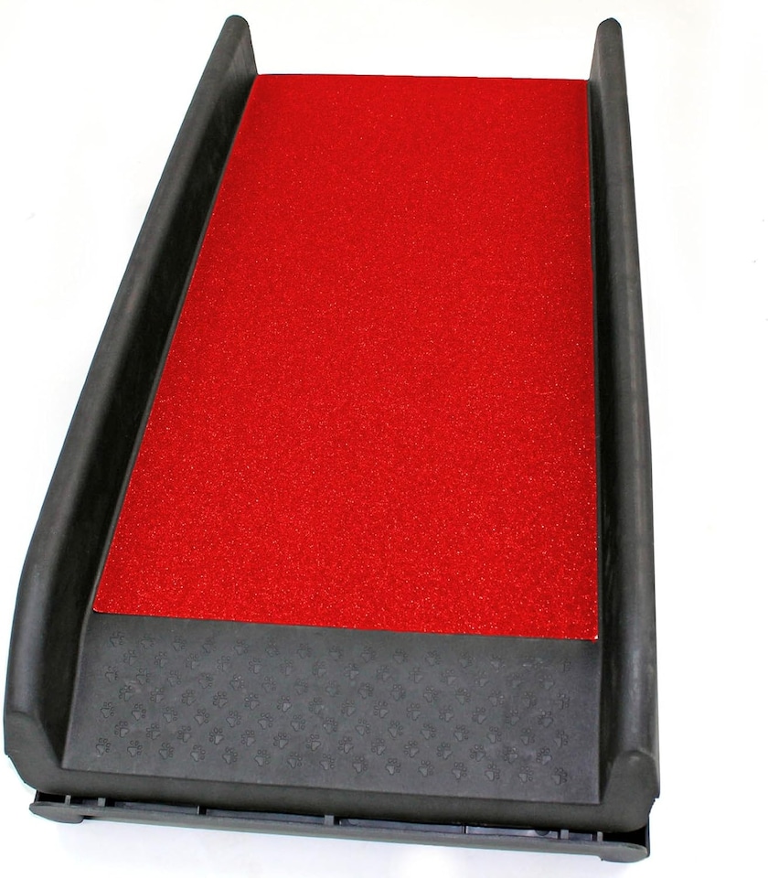 image 1 of Red Lightweight Folding Travel Pet Ramp