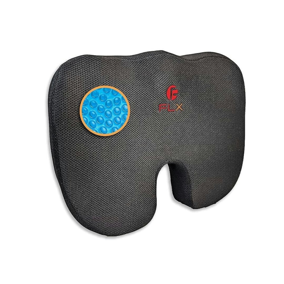 image 1 of F FLX Energising Excellence Orthopaedic Memory Foam Gel Support Cushion | Black | S