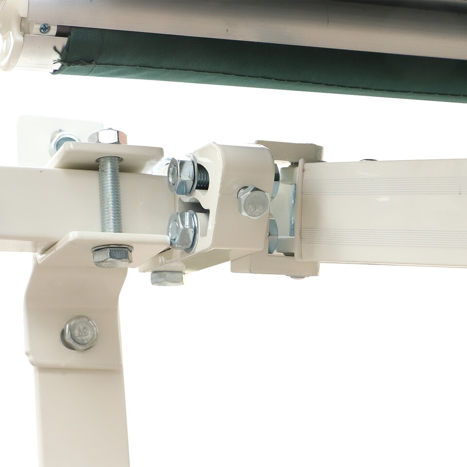 image 1 of Outsunny Garden Sun Shade Canopy Retractable Awning, 3.5 x 2.5m, Dark Green | Green | 1