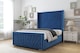 image 2 of Sloomy Rutherford Navy Plush Bed Frame With 50"  Upholstered Wingback Headboard 6' Super King