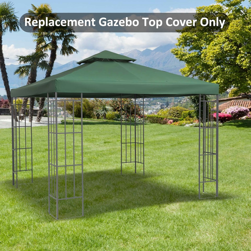 image 1 of Outsunny 3m 2 Tier Garden Gazebo Top Cover Replacement Canopy Roof