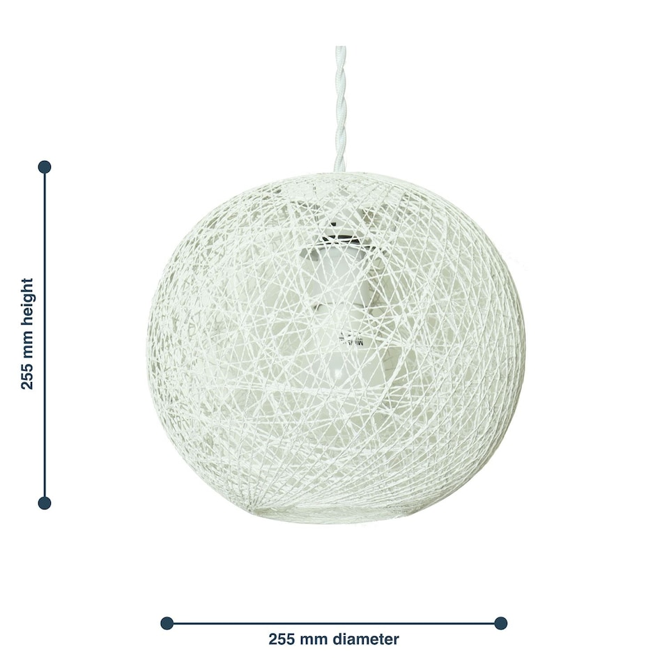 image 1 of Abaca - White 10 inch Globe Ceiling Light Shade | White | Medium | 1