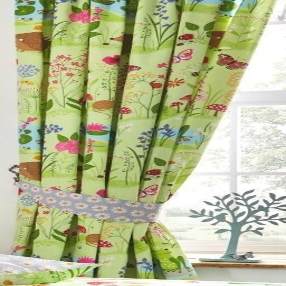 image 1 of Bluebell Woods Green Pencil Pleat Curtains Green | 66x72"