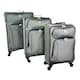 image 6 of 3Pcs Luggage Suitcase Set Soft Shell Trolley 4 Wheel Travel Cabin Carry On Bag Black | Medium