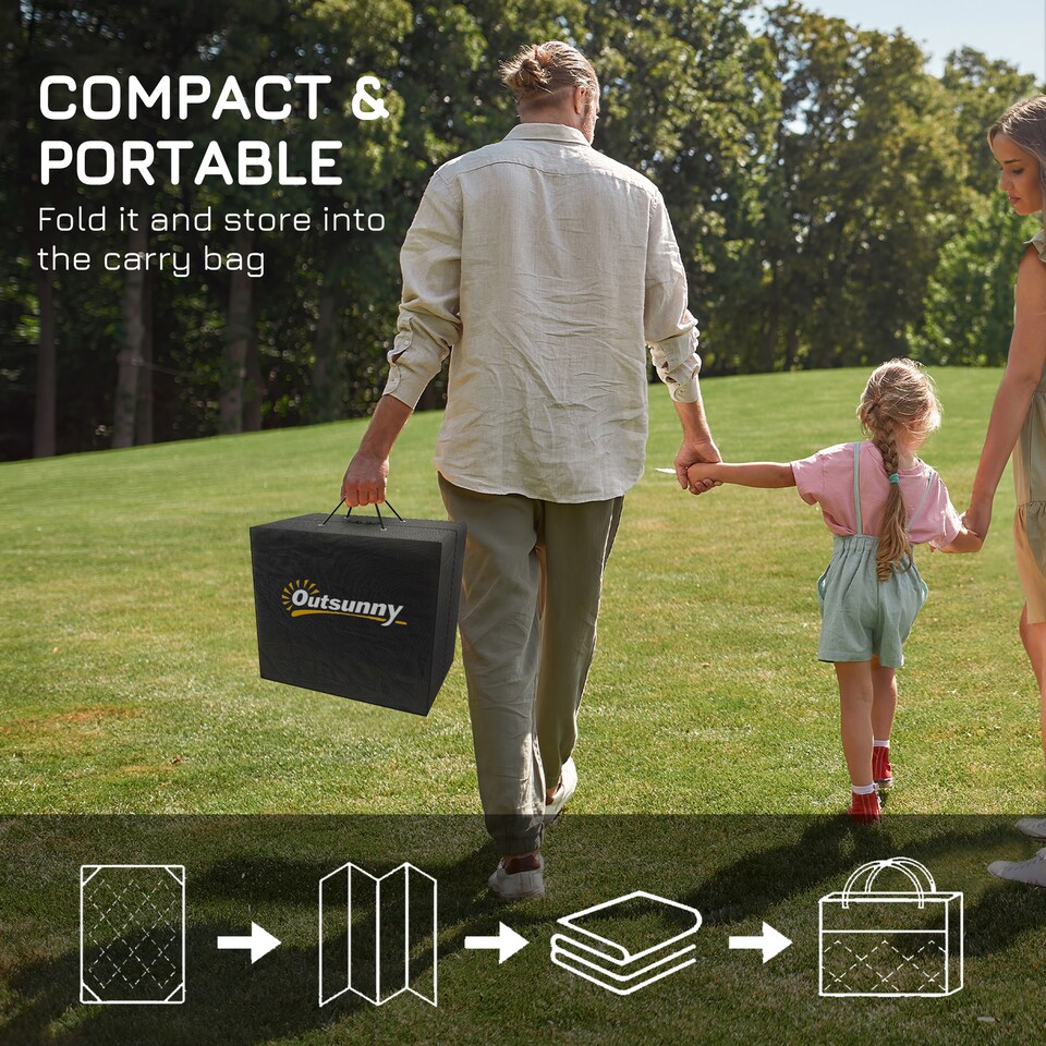 image 1 of Outsunny Reversible Waterproof Outdoor Rug W Carry Bag, 182 x 274 cm | Brown | Brown | 182 x 274 x 0.3cm