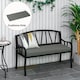 image 2 of Outsunny Garden Bench Cushion 2 Seater Seat Pad Indoor& Outdoor Use Grey | Grey | Dark Grey | 120 x 50 x 8 cm