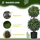 image 4 of HOMCOM Set of 2 Decorative Artificial Plants Ball Trees with Lavender Flowers in Pot Fake Plants for Home Indoor Outdoor Decor, 70cm, Green