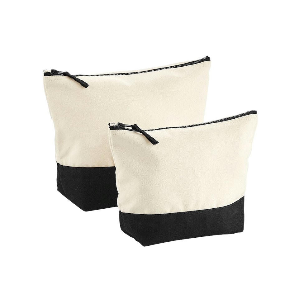 Westford Mill Canvas Dipped Base Accessory Bag - Natural/Black - 19cm x 18cm x 9cm | Multi