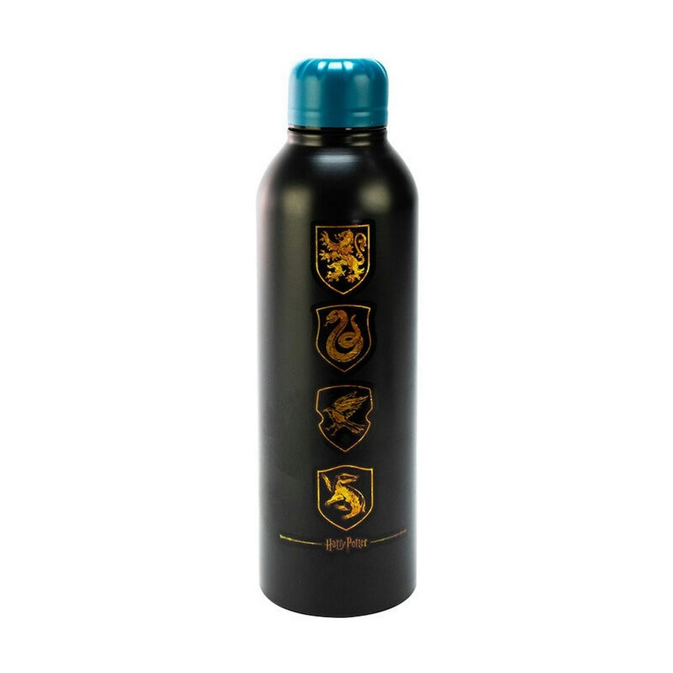 image 1 of Harry Potter Steel 700ml Water Bottle - Black/Gold - One Size