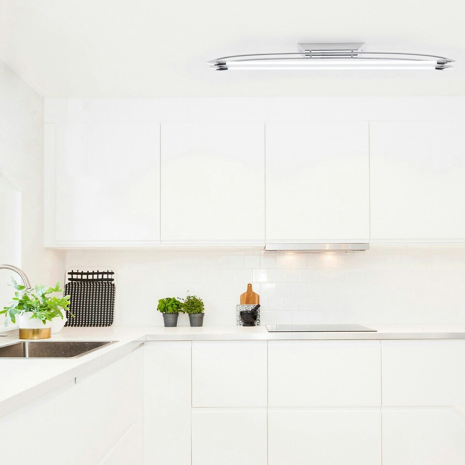 image 1 of Harper LED Linear Batten Polished Chrome Cool White Light, 3372 Lumens