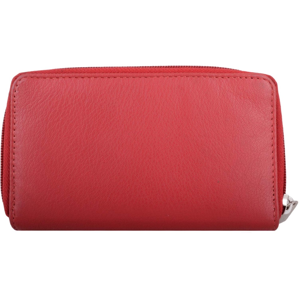 image 1 of London Leathergoods Womens Large Genuine Leather RFID Money / Credit Card Holder / Purse - Red | Red | Red