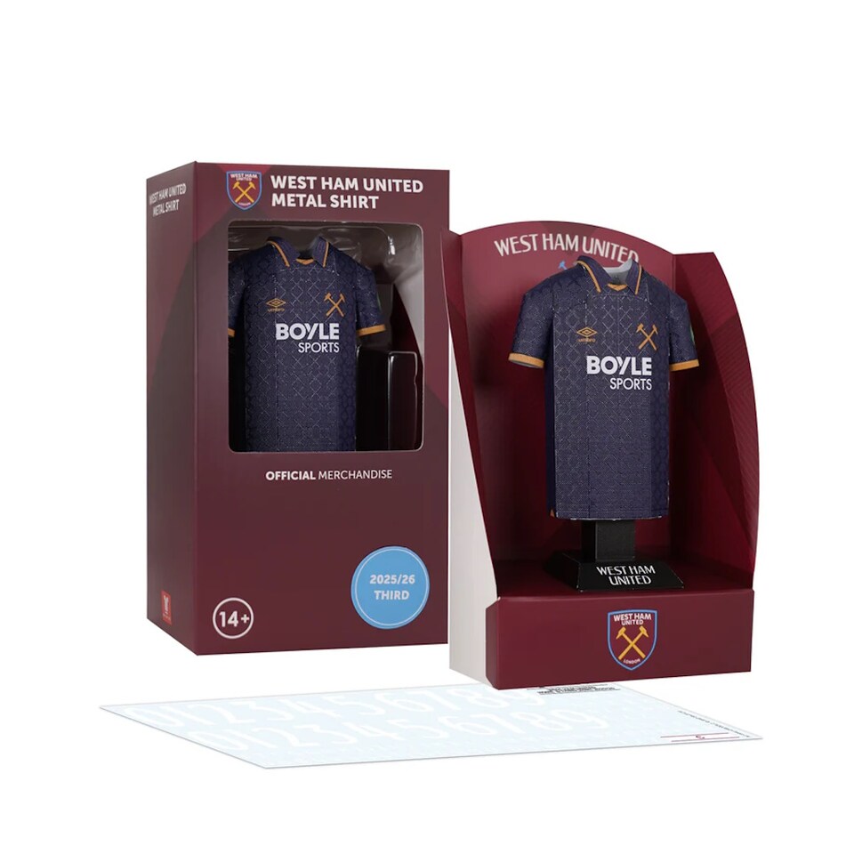 image 1 of RadStuff Metal Alloy Football Shirt - West Ham Third Kit 2025/26