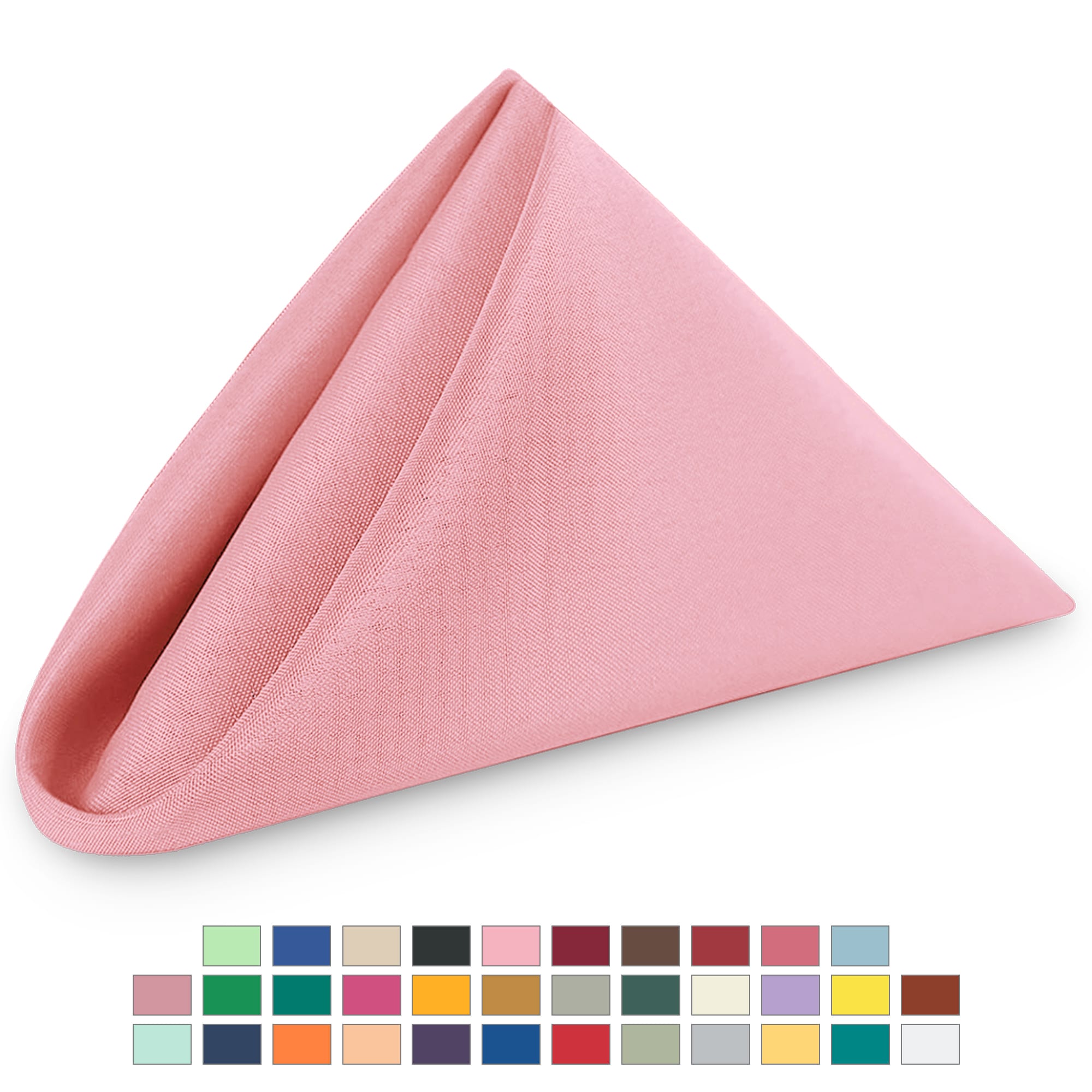 Neel Blue 20 Inch Polyester Table Napkins, Reusable, Wrinkle-Resistant - 50x50cm in Baby Pink | Size: 50x50 cm