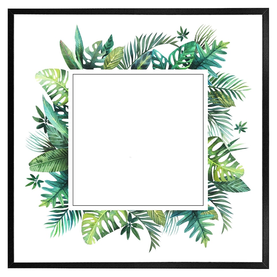 image 1 of Square botanical border (Picture Frame) White | XL