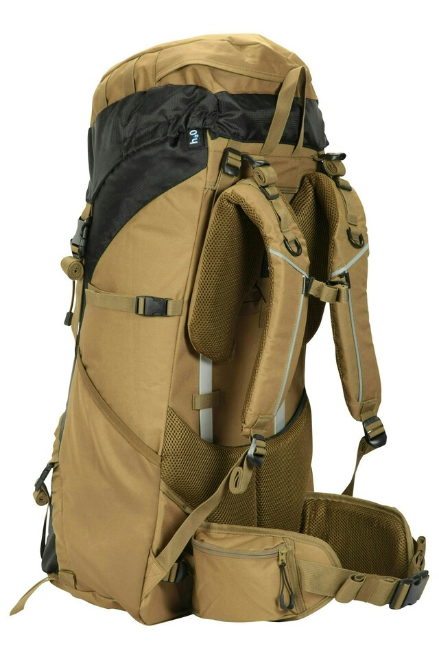 image 1 of Mountain Warehouse Large 80L Backpack Camping Hiking Travelling Rucksack Bag | Green | Khaki