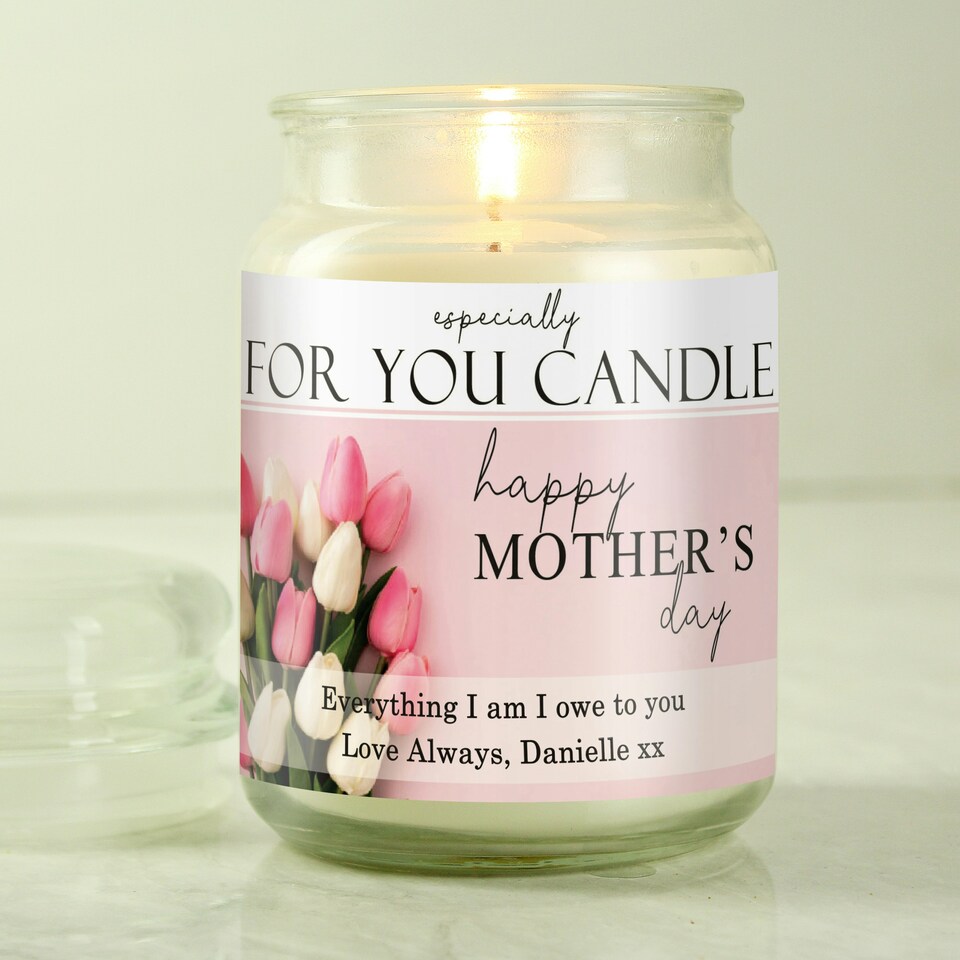 image 1 of Personalised Especially For You Mothers Day Large Scented Jar Candle White