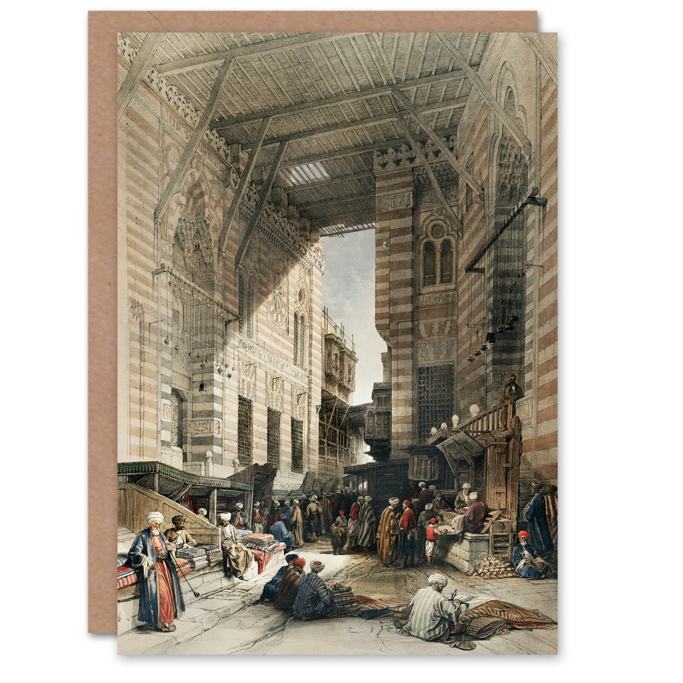 image 1 of David Roberts Art Card Silk Mercer Bazaar El Ghatreshyeh