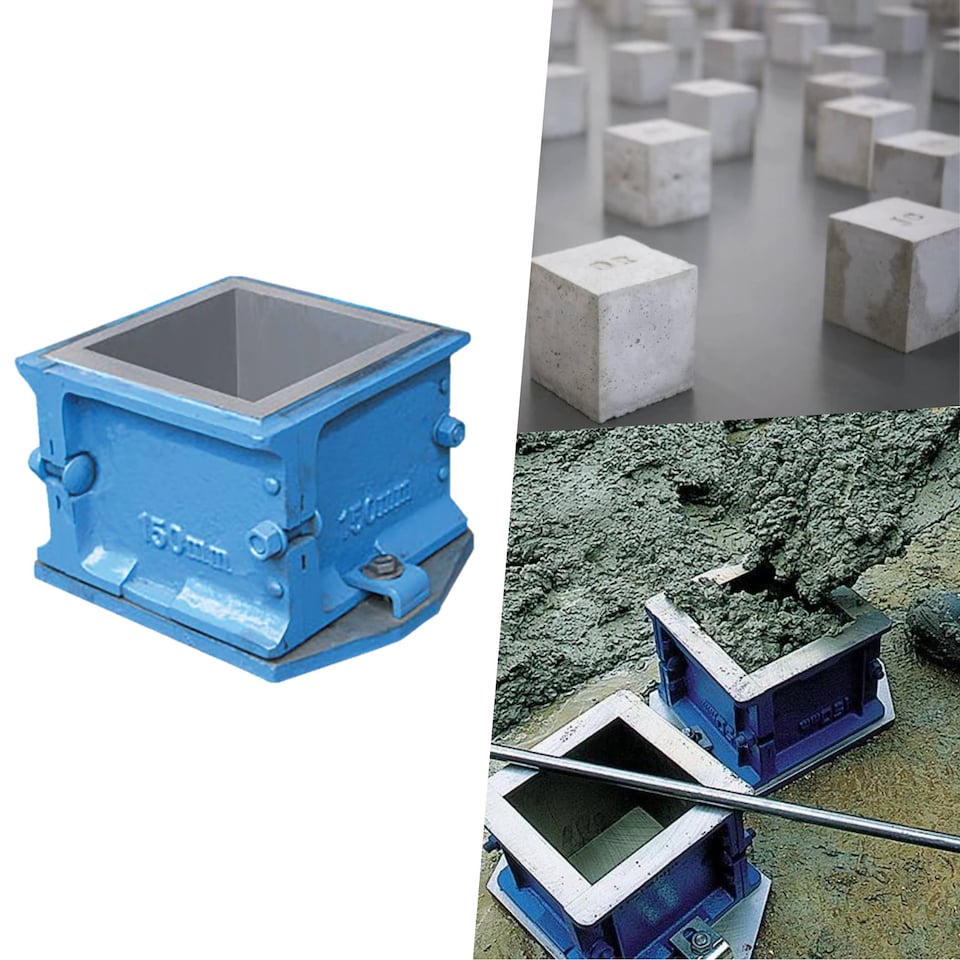 image 1 of Pegdev Concrete Test Cube Mould 150mm – 4-Part Slump Strength Test