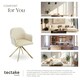 image 7 of Lounge Armchair Living Room Accent Chair 360 Swivel Slim Steel Legs Velvet Fabric  - Set of 6 Cream | Cream/Gold