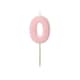 image 1 of Pastel Pink Number 0 Shaped Candle 5.5cm
