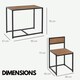 image 7 of Industrial 3-Piece Dining Rustic Table Set Brown