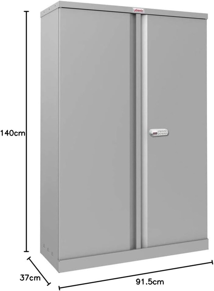 image 1 of Phoenix SCL Series SCL1491GGE 2 Door 3 Shelf Steel Storage Cupboard in Grey with Electronic Lock