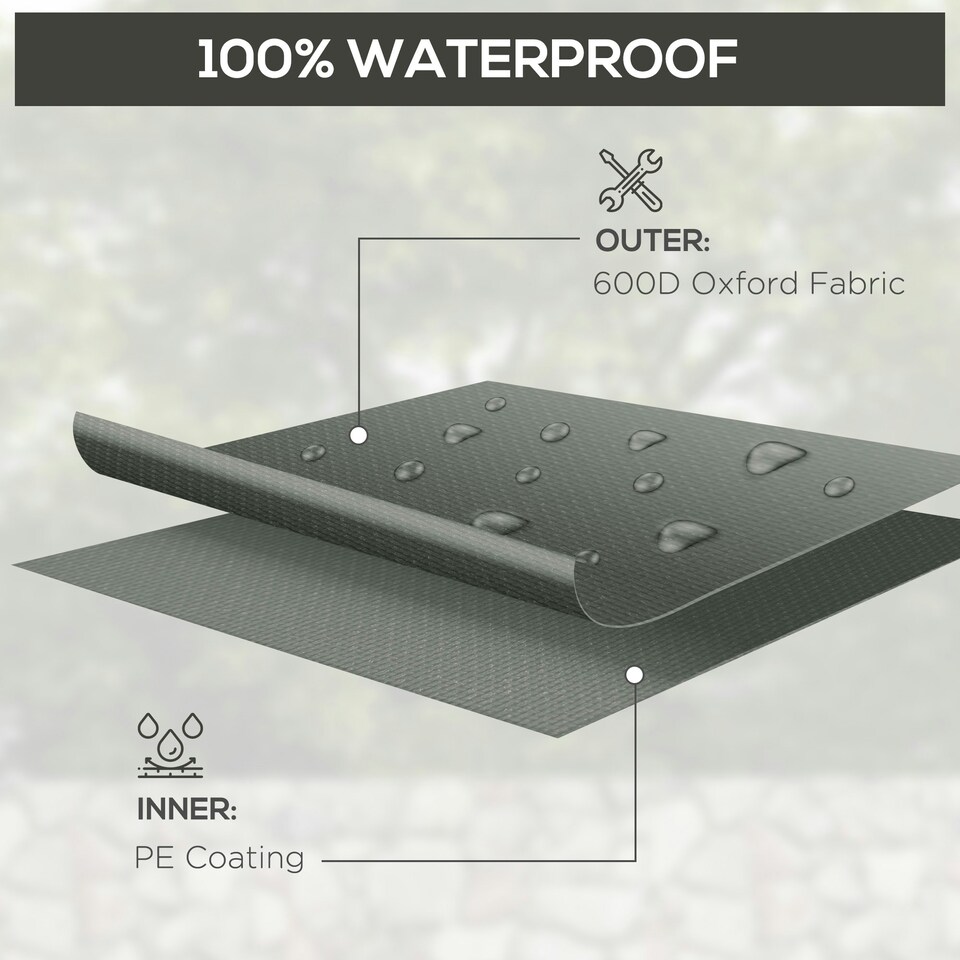 image 1 of Outsunny UV Rain Protective Cover or Garden Wicker Rattan Dark Grey Grey | Dark Grey