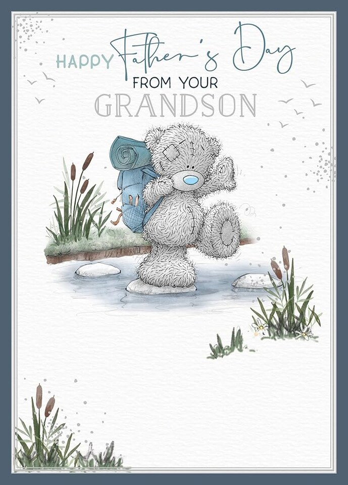 image 1 of Bear On Stepping Stones From Your Grandson Father's Day Card