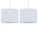 image 1 of Set of 2 White Pleated 30cm Pendant Lightshades White