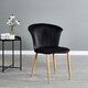 image 2 of Set of 4 Elsa Velvet Dining Chairs with Wooden Legs, Curved Back & Comfortable Seating Black