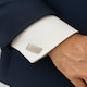 image 2 of Rhodium With Crystal Cufflinks - Onyx Art CK231