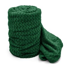 Velosso Moda Ribbed Chevron Super Soft Blanket - 127cm x 152cm Green | Emerald