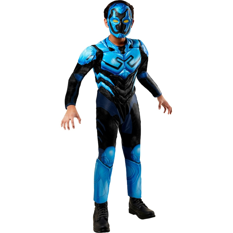 image 1 of Blue Beetle Childrens/Kids Deluxe Costume Set - Blue/Black - 11-13 Years 11