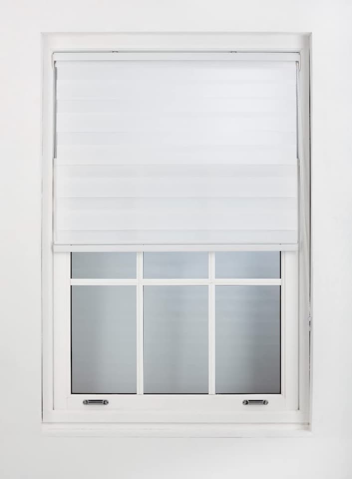 image 1 of Day and Night Zebra Roller Blind 95cm Wide x 210cm Long | White | White