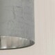 image 1 of ValueLights Reni Medium Grey Velvet Chrome Inner Lamp Shade Grey