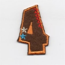 Assorted Colours: Number 4 Number Patch Motif for Dressmaking - each