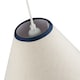 image 5 of Scallop Edge Natural Textured Linen Coolie Lamp Shade with Navy Trims | Blue | 12"