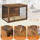 image 5 of Yaheetech 96 cm W Dog Crate Furniture Brown | Rustic Brown