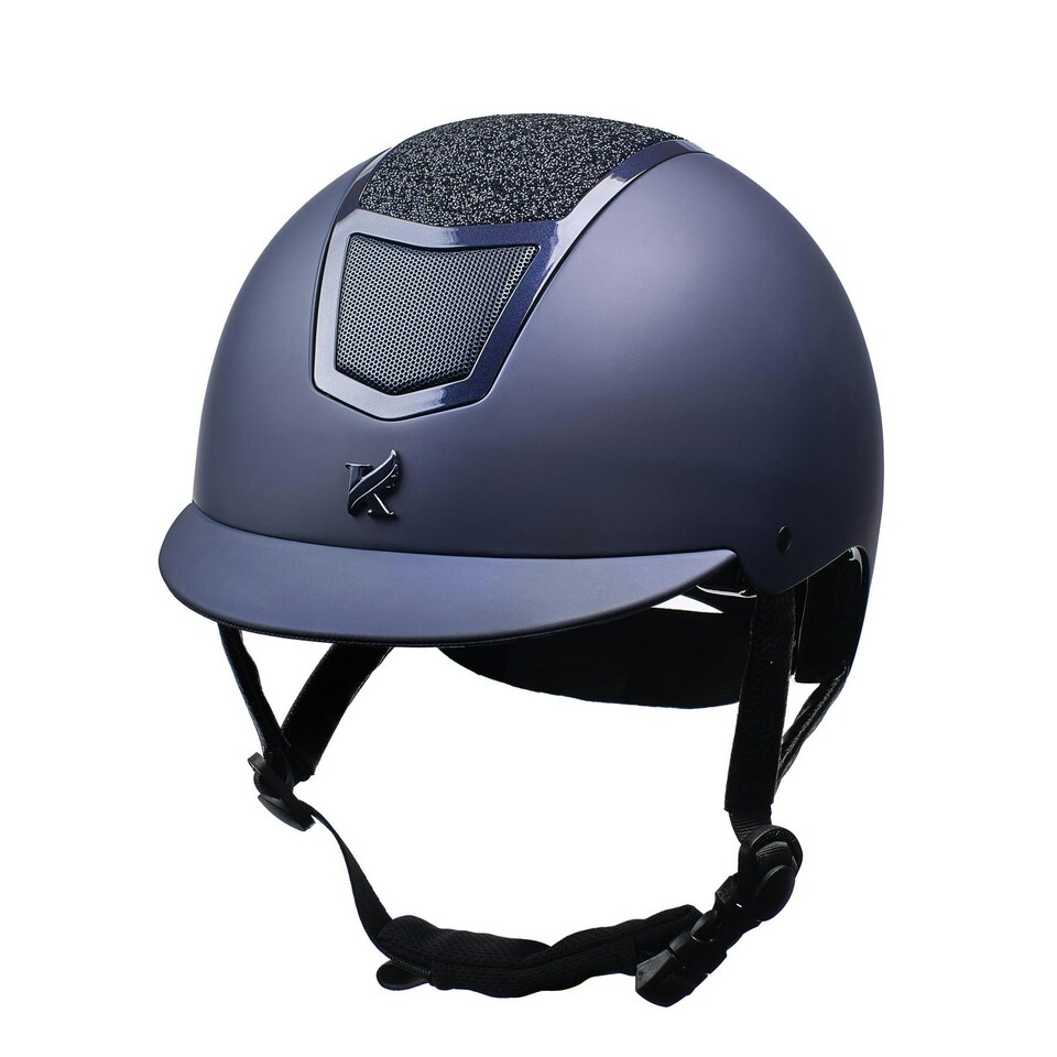 image 1 of Shires Karben Valentina Riding Hat - Adult Blue | Size: 56-58cm
Colour: Navy/Rose Gold