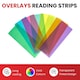 image 2 of Pack of 8 Cyan 210x80mm Dyslexia Overlay Reading Strips  - PET Material, Rounded Corners | Green | Cyan