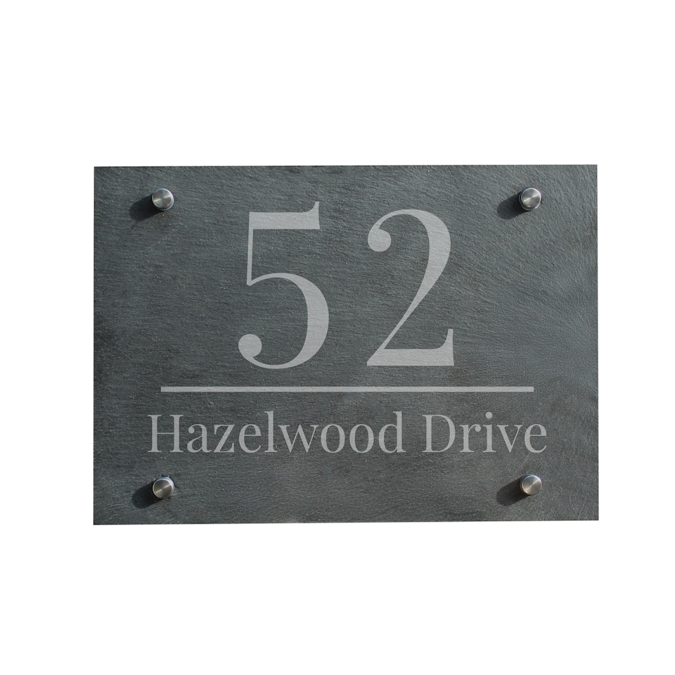 image 1 of Personalised Large Number Slate House Sign