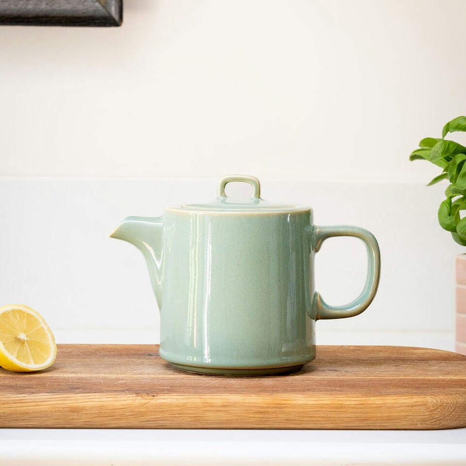 image 1 of Scandi Home 1L Oslo Sage Green Teapot with Stainless Steel Infuser